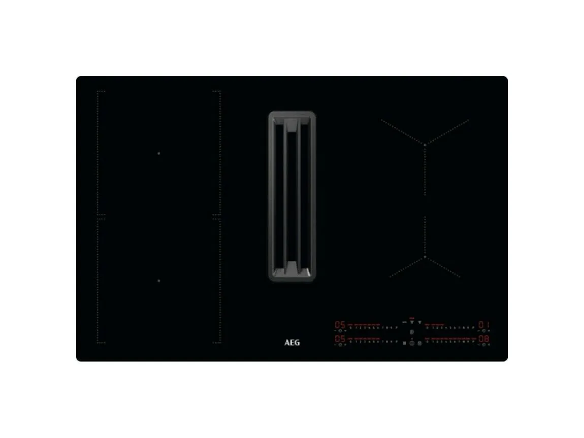 562514_0_2 AEG CCE84543CB Piano cottura a induzione con cappa filtrante integrata cm. 80 - vetroceramica nero - immagine 1