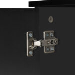 Mobiletto con 3 ante e 2 cassetti Nero Lucido, Antigraffio 106 x 35 x 76 - immagine 9