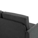 Divano a 2 Posti a Seduta Ampia con Cuscini Rimovibili da Salotto in Tessuto Effetto Lino e Gommapiuma, 141x70x78 cm, Grigio scuro e Nero - immagine 8