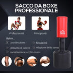 Sacco da Boxe da Terra Pesante con Altezza Regolabile (145-172cm) , Sacco da Boxe Pieno Base da Riempire con Acqua (1kg) Sabbia (120kg) - immagine 6