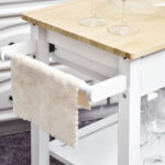 Carrello da Cucina Classico con Cassetti e Ruote in Legno Salvaspazio 89x40x84cm - immagine 7