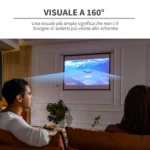 Telo Proiettore 84" Formato 4:3 con Telecomando, in Tessuto Plastico e Metallo, 171x130 cm, Bianco - immagine 3