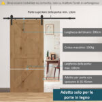 2cm Binario per Porta Scorrevole Kit Accessori con Binario e Rulli Portata 1kg Acciaio al Carbonio 2×4×0,6cm - immagine 4