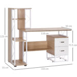 Scrivania PC di Design Moderno con Scaffale 133 x 55 x 123cm - immagine 3