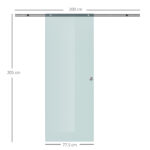 Porta Scorrevole in Vetro Smerigliato con Binario in Alluminio per Bagno Cucina Studio Vetro 205cm - immagine 3