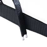 Set da Giardino con 2 Sedie a Sdraio con Schienale Reclinabile e Tavolino Basso in Rattan PE, Nero - immagine 7