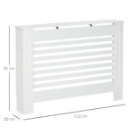 Copritermosifone in Legno Bianco per Caloriferi e Radiatori, Copri Termosifone Moderno con Anti-ribaltamento, Doghe e Piano d'Appoggio, 112x19x81 cm - immagine 3