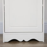 Mobiletto del Bagno a Torre 3 Ripiani Regolabili su 3 Livelli e 1 Ampio Armadietto Inferiore Manopole sull'Anta MDF Bianco 40x23x160cm - immagine 9