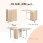 Tavolo Multiuso Design Pieghevole con 4 Scompartimenti 169 × 60 × 75cm - immagine 7
