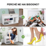Panca Scarpiera, Mobile Portascarpe Salvaspazio con Sedile Imbottito Ribaltabile da Ingresso Legno, 80x30x47cm, Bianco - immagine 7