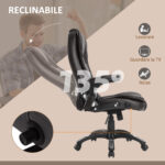 Poltrona Massaggiante da Ufficio ad Altezza Regolabile con 6 Punti Massaggianti, in PU, 62x68x111-121 cm, Marrone - immagine 7