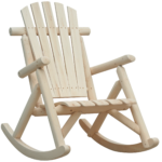 Sedia a Dondolo da Giardino, Stile Adirondack in Legno di abete, Design Ergonomico, Color Legno 96x66x98cm
