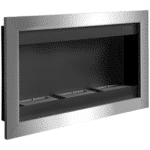 Camino a Bioetanolo da Parete in Acciaio Inox con 3 Bruciatori