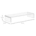 Supporto per Monitor in Acrilico, 53 x 19 x 9 cm, Trasparente - immagine 3