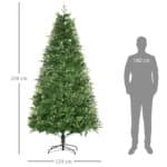 Albero di Natale Artificiale e Ignifugo per Interni con 2056 Rami e Base in Metallo, Ø124x228 cm, Verde - immagine 3
