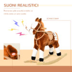 Cavallo a Dondolo in Legno con Suono Animale Regalo Giocattolo per i Bambini, 74 x 28 x 65 cm, Marrone - immagine 6