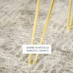 Pouf Contenitore 2 in 1 con Funzione Sgabello e Tavolino, in Legno e Tessuto Verde, Metallo con Finitura Oro, 36x36x45cm - immagine 7