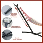 Supporto Struttura Portante Max,120Kg per Amaca Regolabile 280x120x110cm Nero - immagine 6