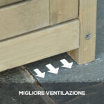 Casetta in Legno da Giardino con Tetto Impermeabile, Armadio da Esterno Porta Attrezzi da Giardino con 4 Scompartimenti, 87x46,5x160cm, Grigio - immagine 8