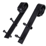 2cm Binario per Porta Scorrevole Kit Accessori con Binario e Rulli Tappi in Stile Rustico Portata 90kg Acciaio al Carbone Nero - immagine 9