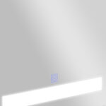 Armadietto Pensile da Bagno con 1 Anta, Specchio e Luci a LED | 2 Ripiani Interni | MDF Bianco (60 x 50 x 15cm) - immagine 9