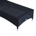 Set da Giardino con 2 Sedie a Sdraio con Schienale Reclinabile e Tavolino Basso in Rattan PE, Nero - immagine 9