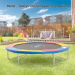 Copertura Tappeto Elastico Ø305x1,5 cm Pieghevole e Portatile, Protezione Trampolino da Giardino in Plastica, PE e Schiuma EPE, Rosso, Blu e Giallo - immagine 2