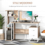 Scrivania PC di Design Moderno con Scaffale 133 x 55 x 123cm - immagine 4