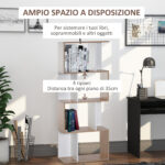 Libreria di Design Scaffale Ufficio Legno Moderna 4 Ripiani 60×24×148cm - immagine 4