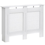 Copritermosifone Moderno a Griglia in MDF per Casa e Ufficio, 111,5x82x19 cm, Bianco