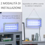 Lampada Antizanzare Elettrica 30W Copertura 60 m² per Esterno e Interno - immagine 4