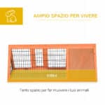 Gabbia per Conigli e Animali Domestici, Conigliera in Legno di Abete118 x 50 x 45 cm - immagine 4