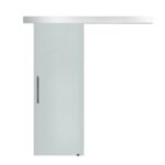 Porta Scorrevole Interna in Vetro Smerigliato con Binario B1 e Maniglia per Bagno Cucina Studio Vetro 205x 90x 0,8cm