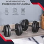 Set Manubri Palestra 20kg (4x2,5kg, 4x2kg) con 8 Dischi da 2kg, 2,5kg, Ø25mm, per Allenamento a Casa - immagine 6
