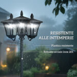 Lampada da Giardino Solare 3 LED Lampada da Terra Esterno Classico IP44, 51,5x47x182,5cm - immagine 7