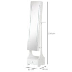 Armadio Portagioie con Specchio e Luci a LED Regolabili con Interruttore Touch, per Bracciali, Orecchini e Anelli - immagine 3