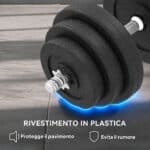 Set 2 Manubri Regolabili da 40 kg Totali con 12 Dischi e Impugnatura Antiscivolo, in Acciaio e Plastica, Nero - immagine 6