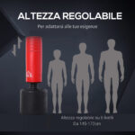 Sacco da Boxe da Terra Pesante con Altezza Regolabile (145-172cm) , Sacco da Boxe Pieno Base da Riempire con Acqua (1kg) Sabbia (120kg) - immagine 4