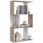 Libreria di Design Scaffale Ufficio Legno Moderna 3 Ripiani 60 × 24 × 111,4cm