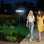 Lampada da Giardino Solare 3 LED Lampada da Terra Esterno Classico IP44, 51,5x47x182,5cm - immagine 2