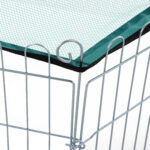 Recinto Pieghevole per Cani e Cuccioli in Filo Metallico Ø120x60 cm con Copertura in Poliestere Impermeabile - immagine 9