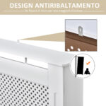 Copritermosifone Moderno a Griglia in MDF per Casa e Ufficio, 111,5x82x19 cm, Bianco - immagine 6