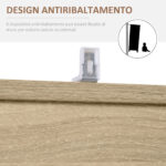 Libreria Scaffale in Legno, Mobiletto Multiuso con 3 Ripiani 4 Scompartimenti e 2 ante, 61,5x29,5x80cm - immagine 5