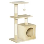 Albero Tiragraffi per Gatti con Cuccia, 50x30x81,5cm