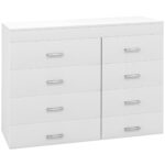 Mobile con Cassetti Cassettiera in Legno per Camera, Cucina, Bagno 90×35×73cm Bianca