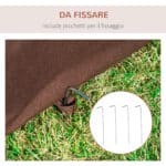 Trasportino per Cani e Gatti Pieghevole e Imbottito 61x46x51cm Caffè - immagine 4