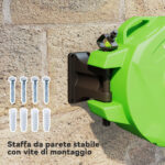 Avvolgitubo da Giardino Retrattile con Tubo dell'Acqua 15 m, Rullo Avvolgitubo da Parete Girevole a 180°, Avvolgitubo Automatico Tubo da Giardino per Irrigazione in plastica, Verde - immagine 6