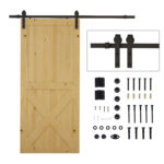 2cm Binario per Porta Scorrevole Kit Accessori con Binario e Rulli Portata 1kg Acciaio al Carbonio 2×4×0,6cm