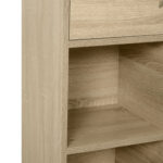Libreria Scaffale in Legno, Mobiletto Multiuso con 3 Ripiani 4 Scompartimenti e 2 ante, 61,5x29,5x80cm - immagine 8