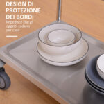 Carrello Cucina 2 Ripiani, Carrello con Ruote Portatutto, Carrello Portavivande in Acciaio Inox, 80x45x82cm, Argento - immagine 6